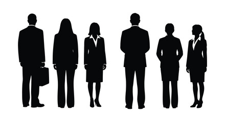 Group of business people standing together a striking silhouette © mst