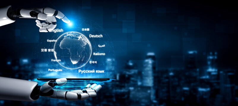 AI artificial intelligence bridges global language communication with multilingual virtual assistants, real-time languages translation, and digital tools for cultural connectivity. Vouch