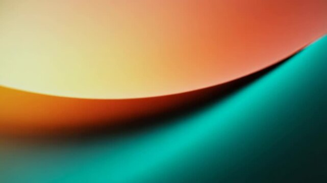 Soft warm gradient curve abstract orange to teal color flow conveying calm warmth and golden fade