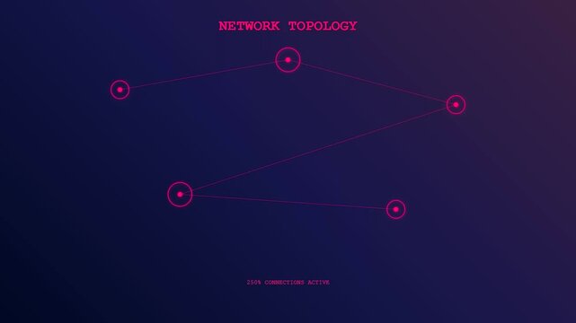 A futuristic Realtime Observability Dashboard showcasing dynamic network topology connections through glowing magenta nodes and pulsating lines across a deep midnight blue digital expanse