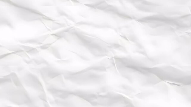 Stop motion animated crumpled white paper texture