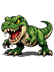 Fototapeta premium Vector Illustration of a Roaring Cartoon T-Rex Dinosaur