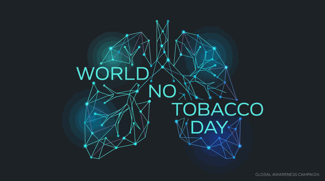 World No Tobacco Day Digital Illustration with Geometric Lungs