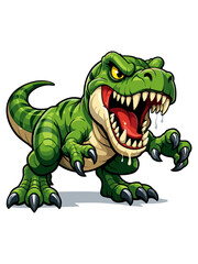 Fototapeta premium Vector Illustration of a Roaring Cartoon T-Rex Dinosaur