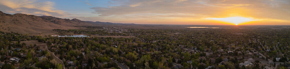 Panorama of neighborhood in boulder colorado at sunrise  © Obsidia Media