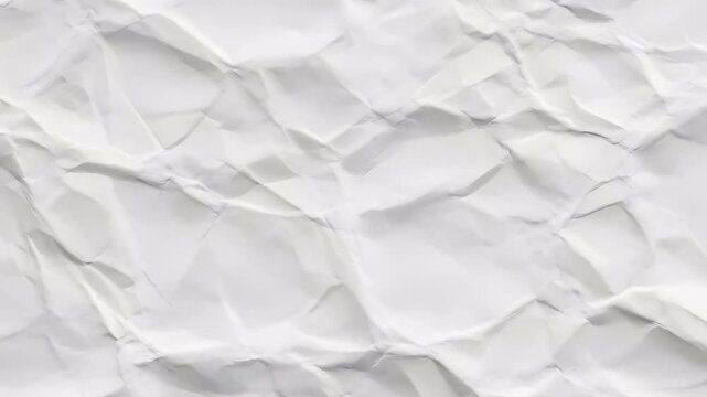 Stop motion animated crumpled white paper texture