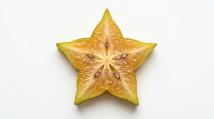 Fototapeta premium Starfruit Slice - A Vibrant and Delicious Tropical Fruit.