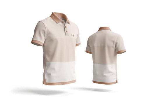 Polo T Shirt Mockup Front And Back View Floating