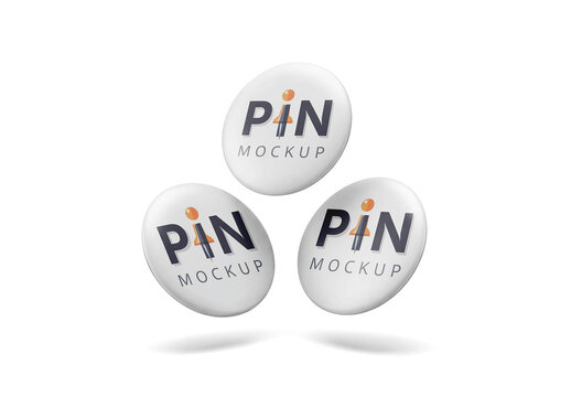 Three Pin Badge Button Mockup