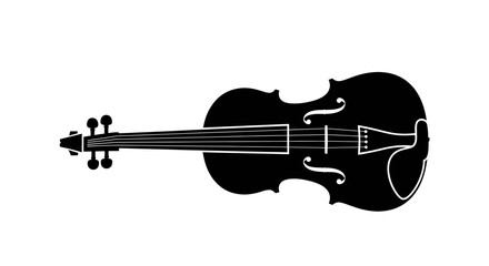 Fototapeta premium Classic Violin Fiddle Silhouette Vector Icon