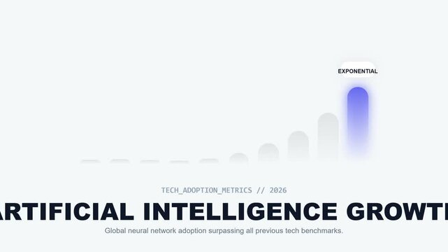 Exponential growth chart visualization of global artificial intelligence and neural network adoption benchmarks