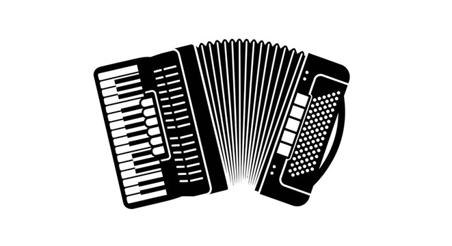 Accordion Squeeze Box Silhouette Vector Icon