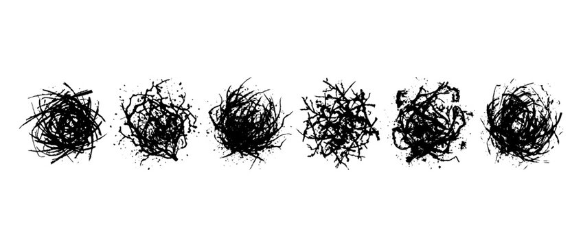 tumbleweed , Grunge brush distressed paint splatter vector set 