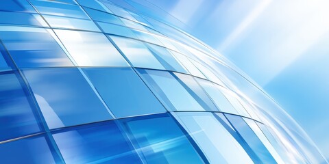 Obraz premium Modern Blue Glass Architecture | Future Technology Business Concept