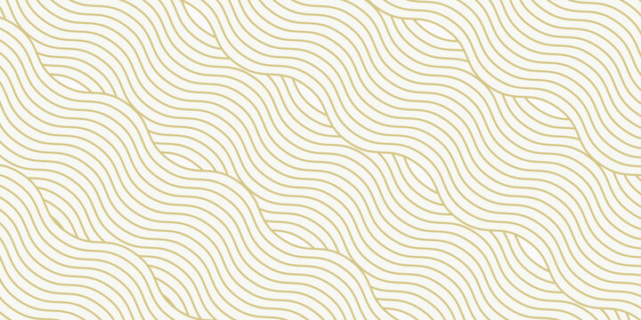 Yellow instant noodle, pasta and spaghetti texture with geometric wavy lines. Ramen, pasta vector pattern. Background abstract food illustration