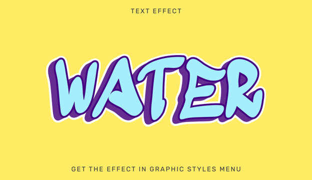 Water editable text effect in 3d style.
Bright colorful water text effect vector illustration for graphic design and advertising.
Vibrant water-themed text graphic with bold typography on a yellow bac