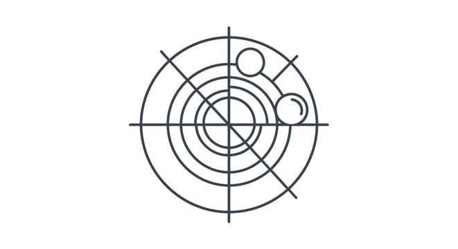 Abstract Radar Target Detection with Circular Grid and Two Blips