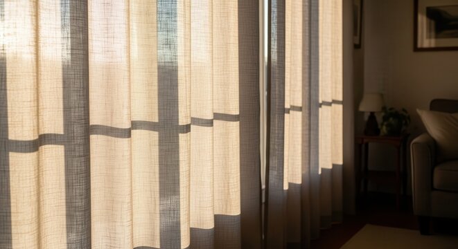 Linen Blend Curtains with Subtle Slub Effect and Natural Light Play