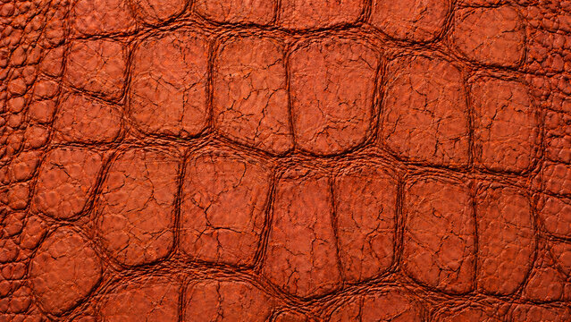 Close-up texture of rich brown alligator skin with intricate scale patterns