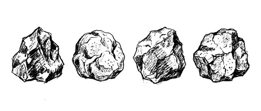 boulder , chalk texture vector set