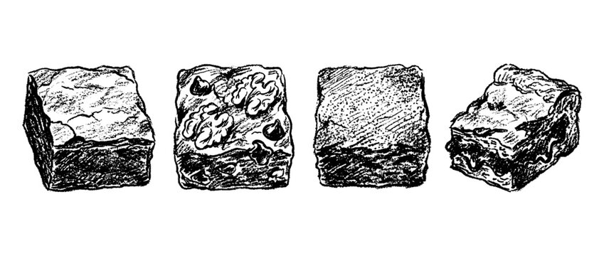 brownie , chalk texture vector set