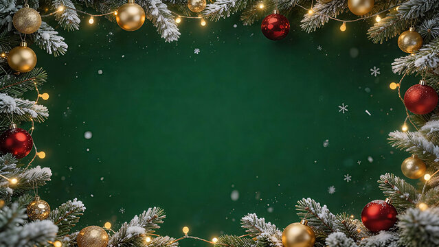 A festive green Christmas background featuring classic Christmas elements. Christmas Background, Christmas, Christmas Tree, Merry Christmas, Christmas Wallpaper