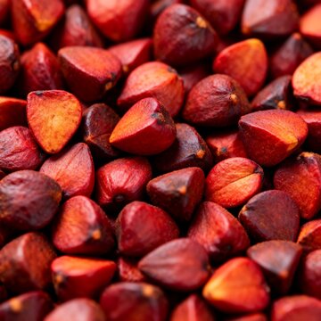 Assortment of Red Spices and Berries: Paprika, Allspice, Juniper
