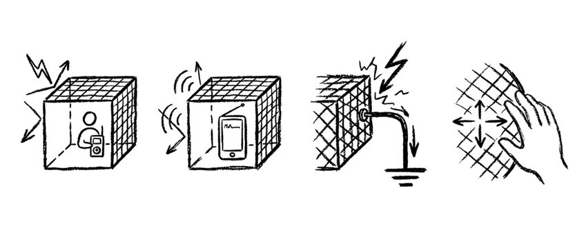 faraday cage , chalk texture vector set