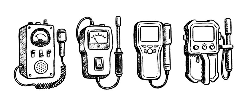 geiger counter , chalk texture vector set