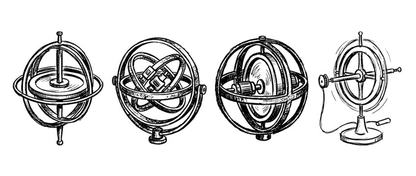 gyroscope , chalk texture vector set