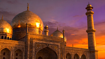Fototapeta premium Mosque in Warm Sunset Light