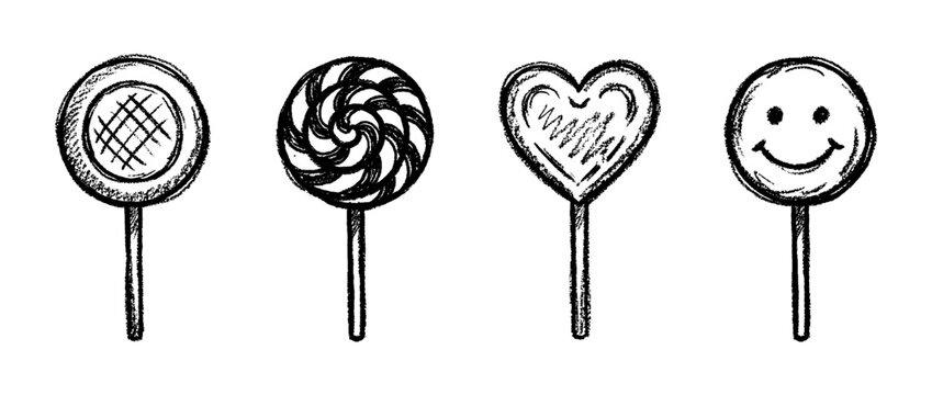 lollipop , chalk texture vector set