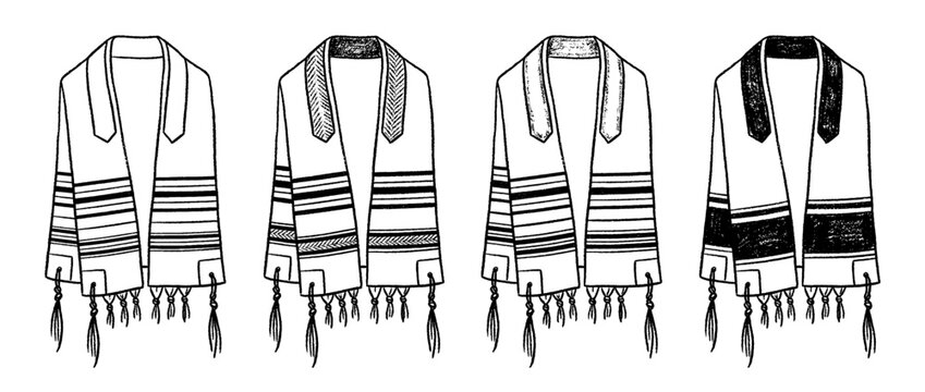 tallit , chalk texture vector set