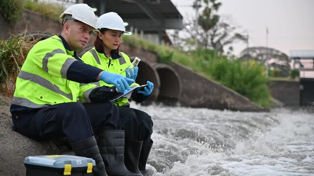 Scientists are investigating contaminants in water flowing from pipes into natural rivers.