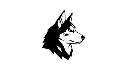 Black and white husky dog head. © Ruhi