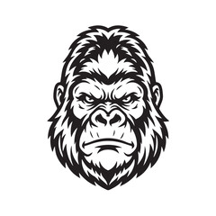 Fototapeta premium Angry Gorilla Head Vector Illustration for Sport Mascot Logo.