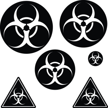 Biohazard warning symbols a collection of dangerous biological substance indicators