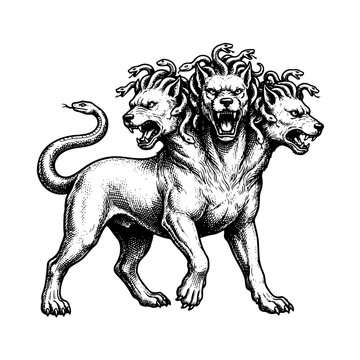 Cerberus Three Headed Dog Mythical Creature.