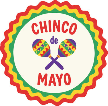 Chinco de Mayo Maracas Celebration Badge