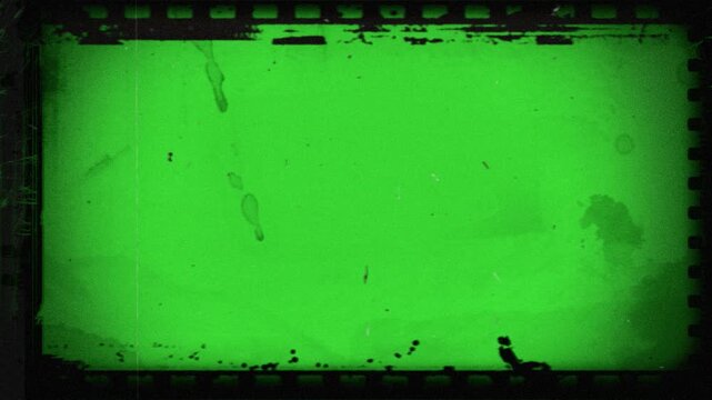 Vintage green film reel texture with black border and distressed effect cinematic background