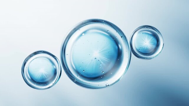 Blue liquid water bubbles background, 3d rendering.