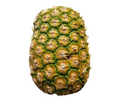Whole fresh pineapple ananas comosus fruit texture isolated on white background