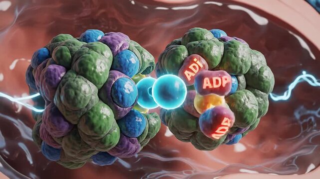 ATP Synthase Molecular Machine Converting ADP to ATP Energy.