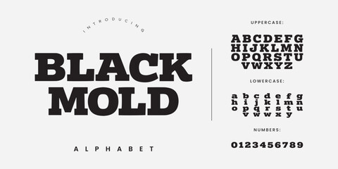 Black Mold bold heavy slab serif font for vintage poster and strong headline design © happy