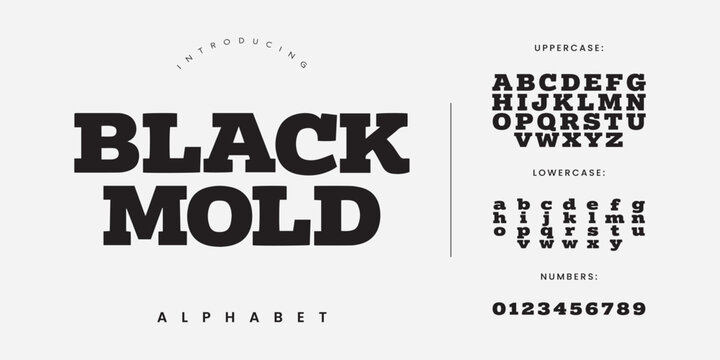 Black Mold bold heavy slab serif font for vintage poster and strong headline design