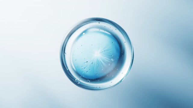 Blue liquid water bubbles background, 3d rendering.