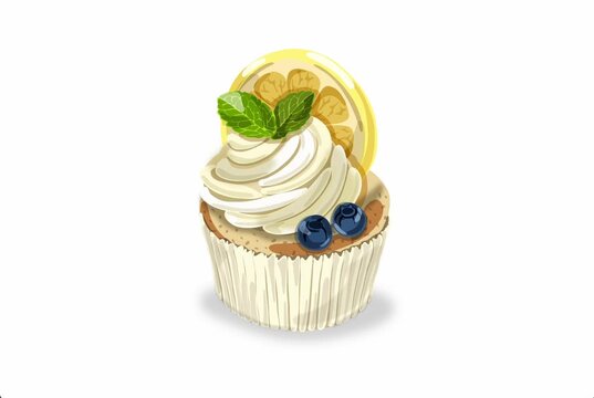 motion graphics of a lemon cupcake