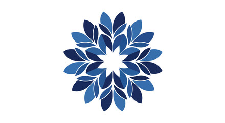 Fototapeta premium Blue floral mandala design pattern.