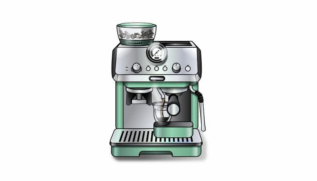 Motion graphics of the coffee machine
