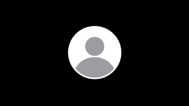 user profile icon featuring a gray person silhouette set against a solid black background.